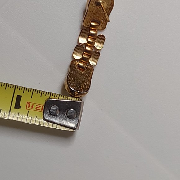 Purple Orange And Gold Tone Link Dangle Earrings - Picture 15 of 15